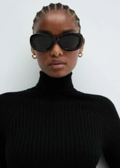 Robe Courte Maille Côtelée Col Montant -New Trendy Shop 57045803 99 D1