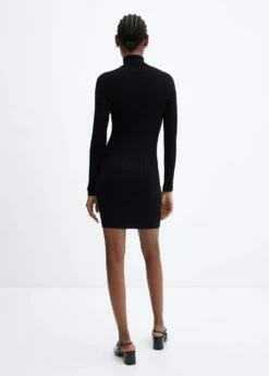 Robe Courte Maille Côtelée Col Montant -New Trendy Shop 57045803 99 R