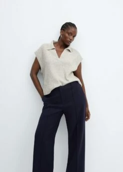 Pantalon Droit à Rayures -New Trendy Shop 57045980 56 D4