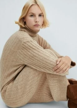 Robe Maille Côtelée Col Roulé 16 Robe Maille Côtelée Col Roulé -New Trendy Shop 57047725 06 D2