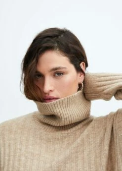 Robe Maille Côtelée Col Roulé 18 Robe Maille Côtelée Col Roulé -New Trendy Shop 57047725 06 D4