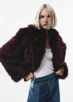 Veste Courte Fausse Fourrure