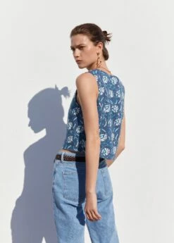 Gilet Lin Fleuri -New Trendy Shop 57050080 52 R