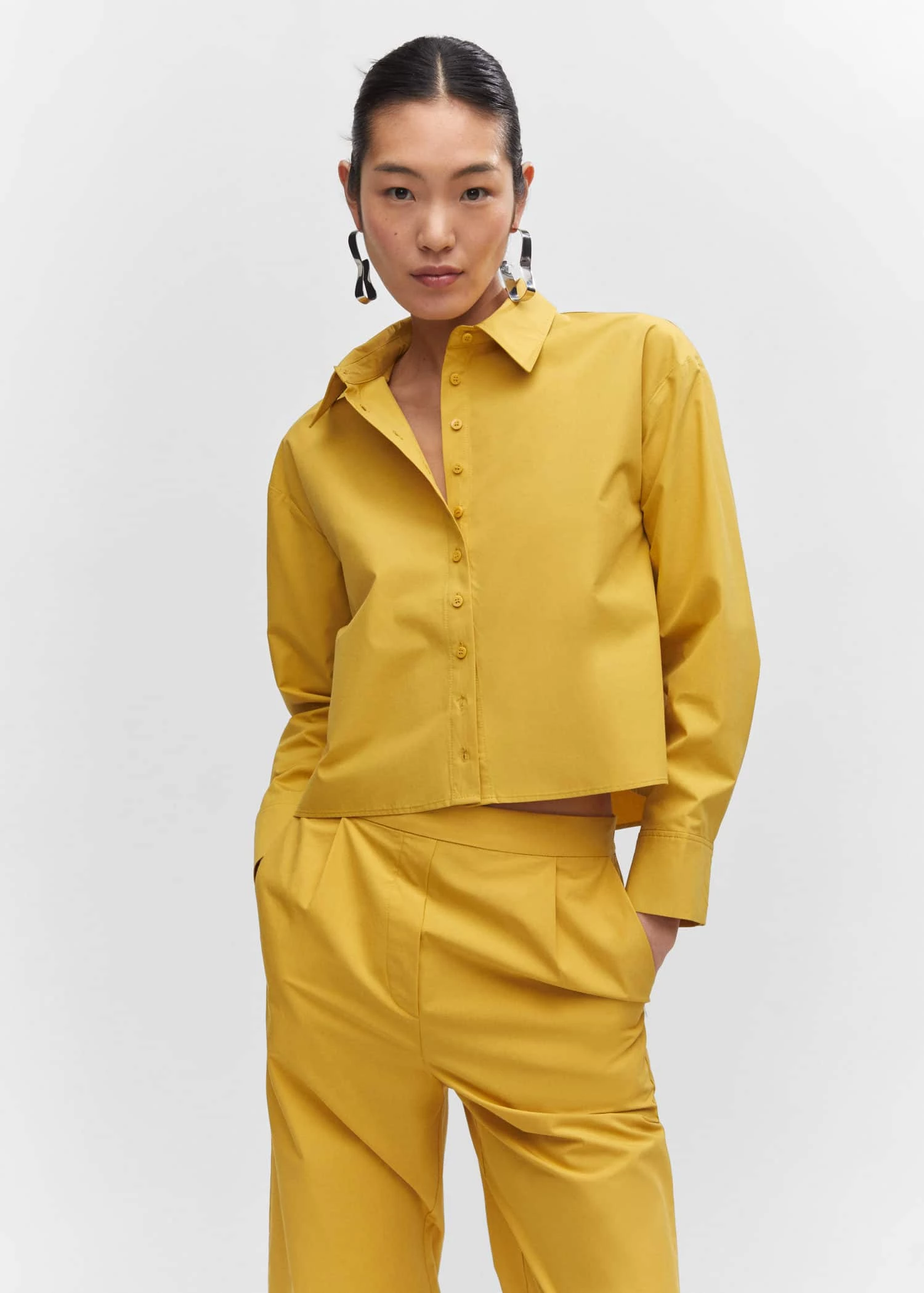 Chemise Crop 100 % Coton 1 Chemise Crop 100 % Coton