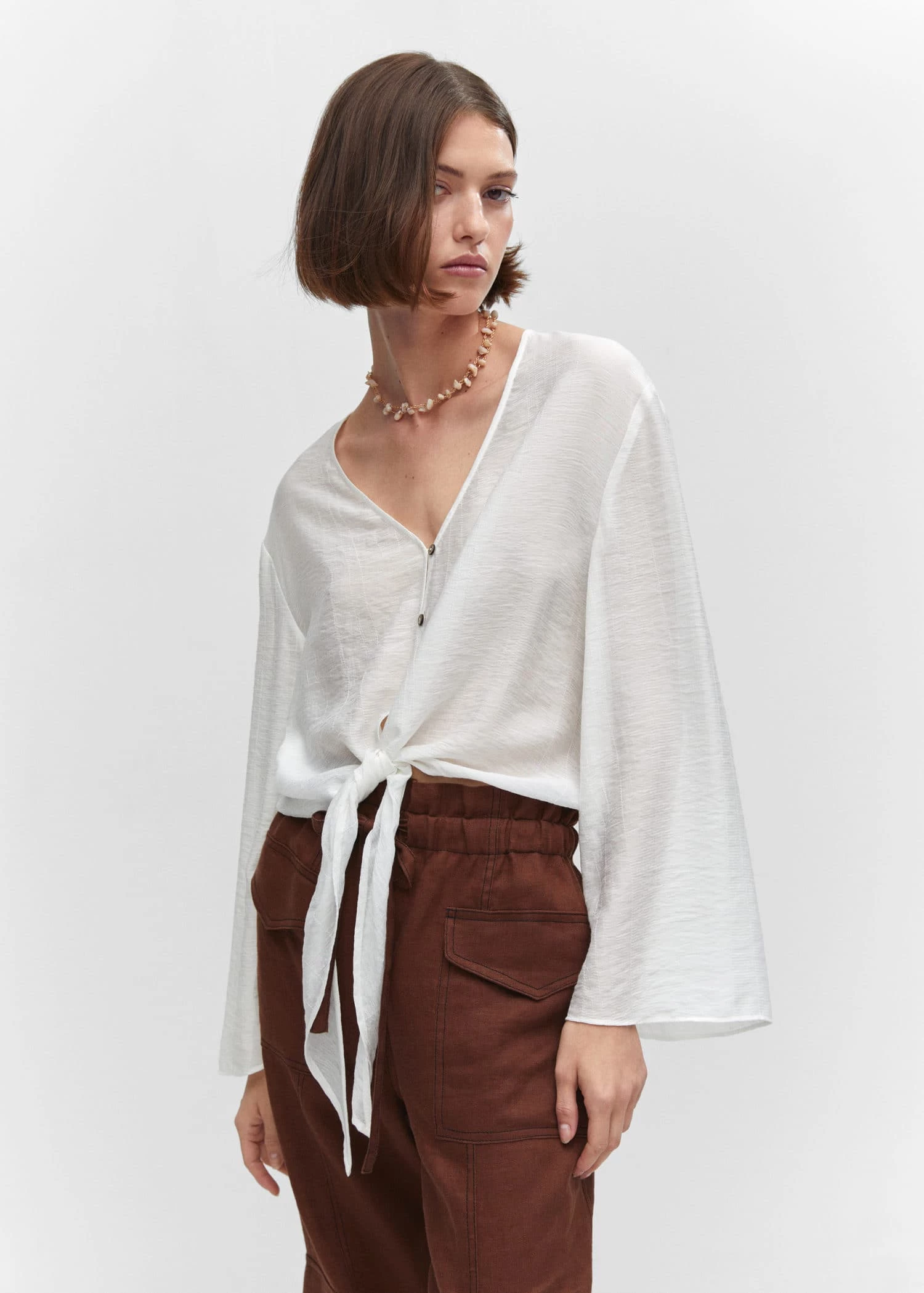 Blouse Manches Cloche Nœud 1 Blouse Manches Cloche Nœud