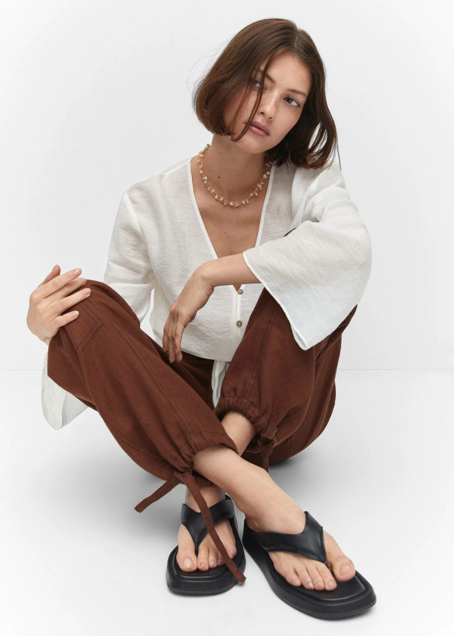 Blouse Manches Cloche Nœud 5 Blouse Manches Cloche Nœud – Image 5