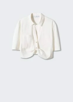 Chemise Crop Nœud 11 Chemise Crop Nœud -New Trendy Shop 57050487 01 B