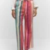 Pantalon Lin Rayures Multicolores