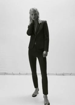 Pantalon Droit Maille Point De Rome -New Trendy Shop 57052883 52 D6