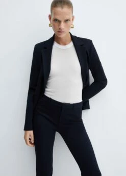 Pantalon Droit Maille Point De Rome -New Trendy Shop 57052883 69 D1