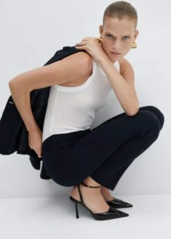 Pantalon Droit Maille Point De Rome -New Trendy Shop 57052883 69 D2