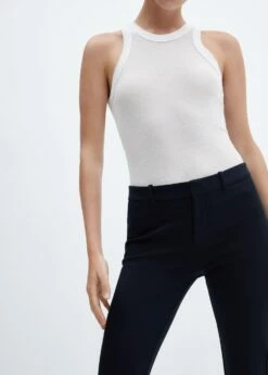 Pantalon Droit Maille Point De Rome -New Trendy Shop 57052883 69 D6