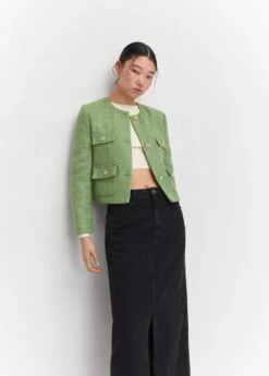 Veste Tweed Boutons Bijoux 14 Veste Tweed Boutons Bijoux -New Trendy Shop 57053818 40 D6