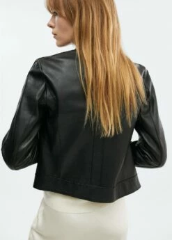 Blouson Cuir Fermeture Éclair Symétrique -New Trendy Shop 57055992 99 R