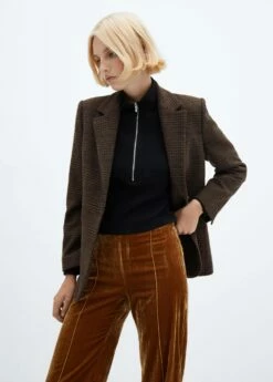 Veste Droite Carreaux