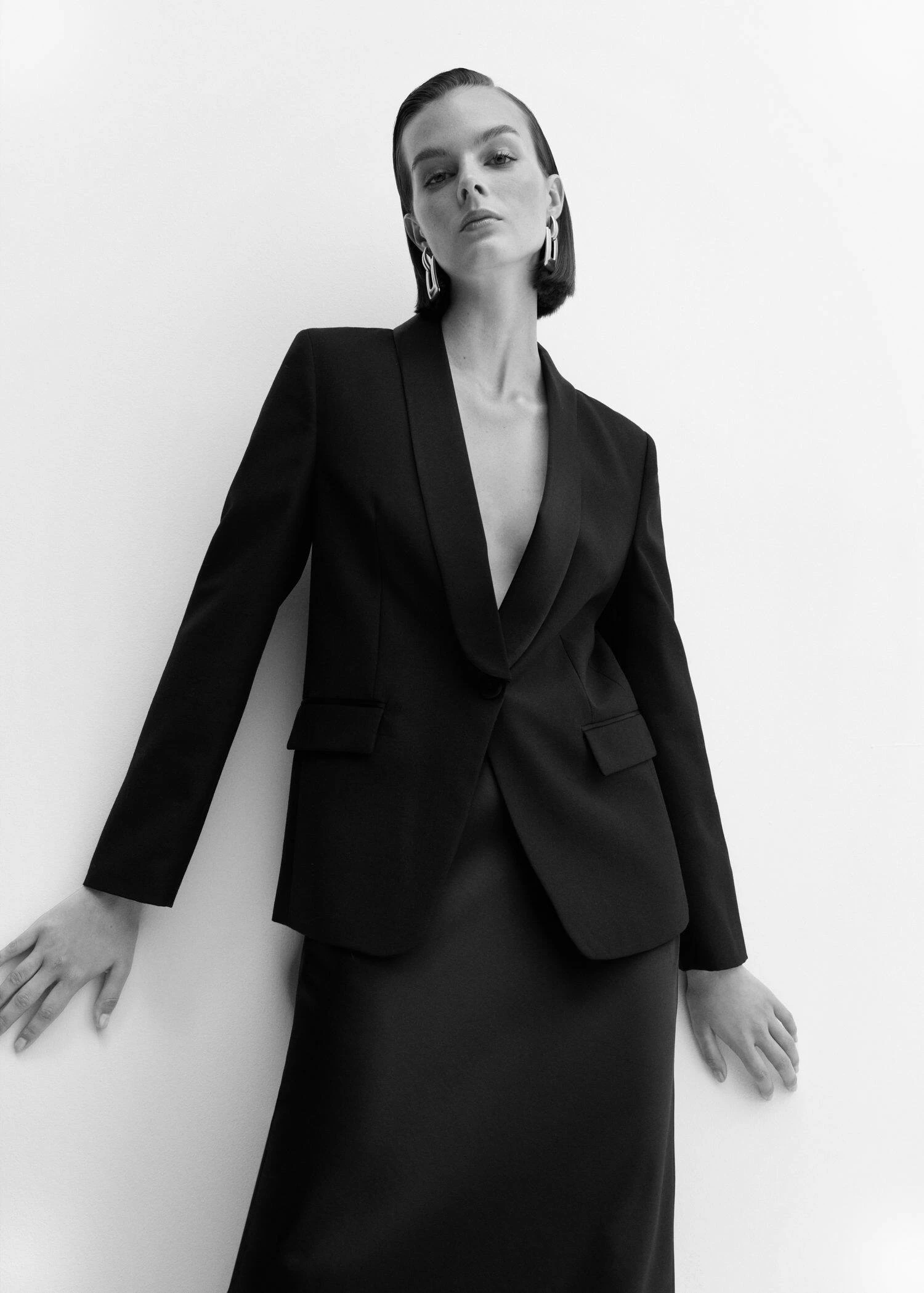 Veste De Costume à Revers Satinés 5 Veste De Costume à Revers Satinés – Image 5