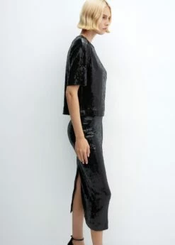 Jupe Midi Sequins -New Trendy Shop 57059101 99 D2