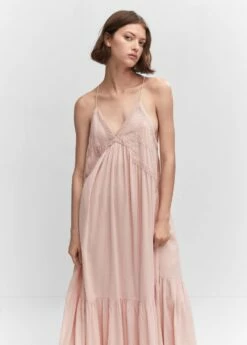 Robe Maxi Détails Dentelle