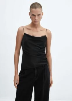 Top Satin Col Bénitier