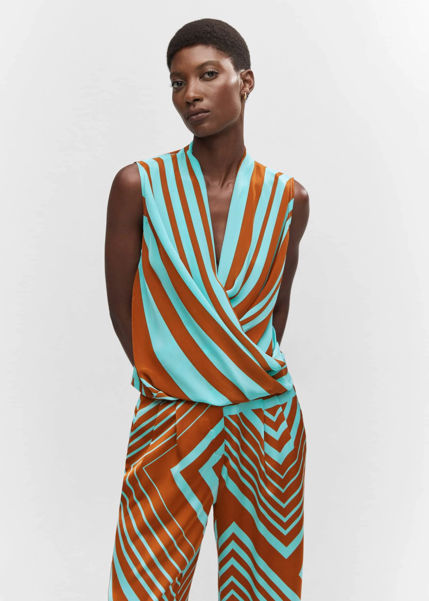 Chemisier Cache-cœur à Rayures 1 Chemisier Cache-cœur à Rayures