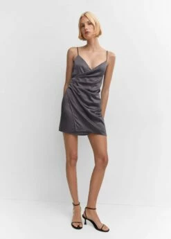 Robe Courte Drapée Cache-cœur -New Trendy Shop 57063805 93 D2