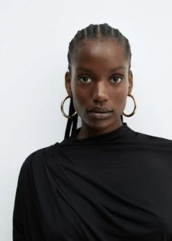 Robe Maille Détail Drapé -New Trendy Shop 57063809 99 D4