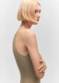 Robe Fendue Maille Côtelée -New Trendy Shop 57064425 37 D1