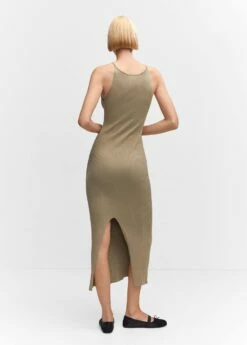 Robe Fendue Maille Côtelée -New Trendy Shop 57064425 37 R