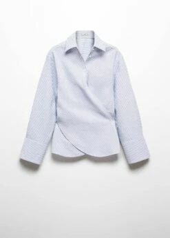 Blouse Coton Cache-cœur Rayures -New Trendy Shop 57065806 52 B