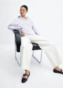 Blouse Coton Cache-cœur Rayures -New Trendy Shop 57065806 52 D2