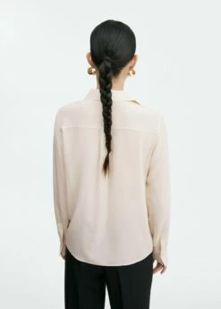 Chemise Soie Coutures Linéaires -New Trendy Shop 57065976 02 R