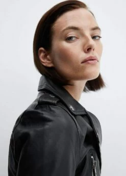 Blouson Biker En Cuir à Zips -New Trendy Shop 57065978 99 D1