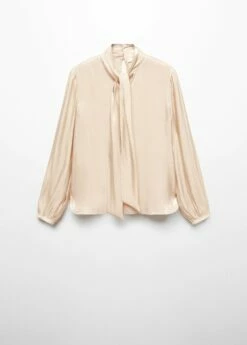 Blouse Satinée Nœud Col -New Trendy Shop 57067717 OR B