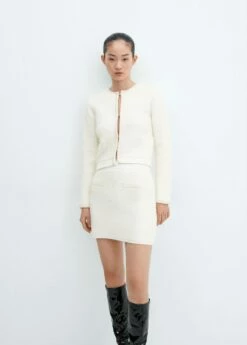 Jupe Tweed Liserés Contrastants -New Trendy Shop 57067754 05 D2