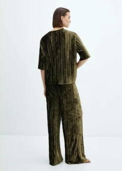 Pantalon Plissé Velours -New Trendy Shop 57069100 43 R