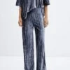 Pantalon Plissé Velours