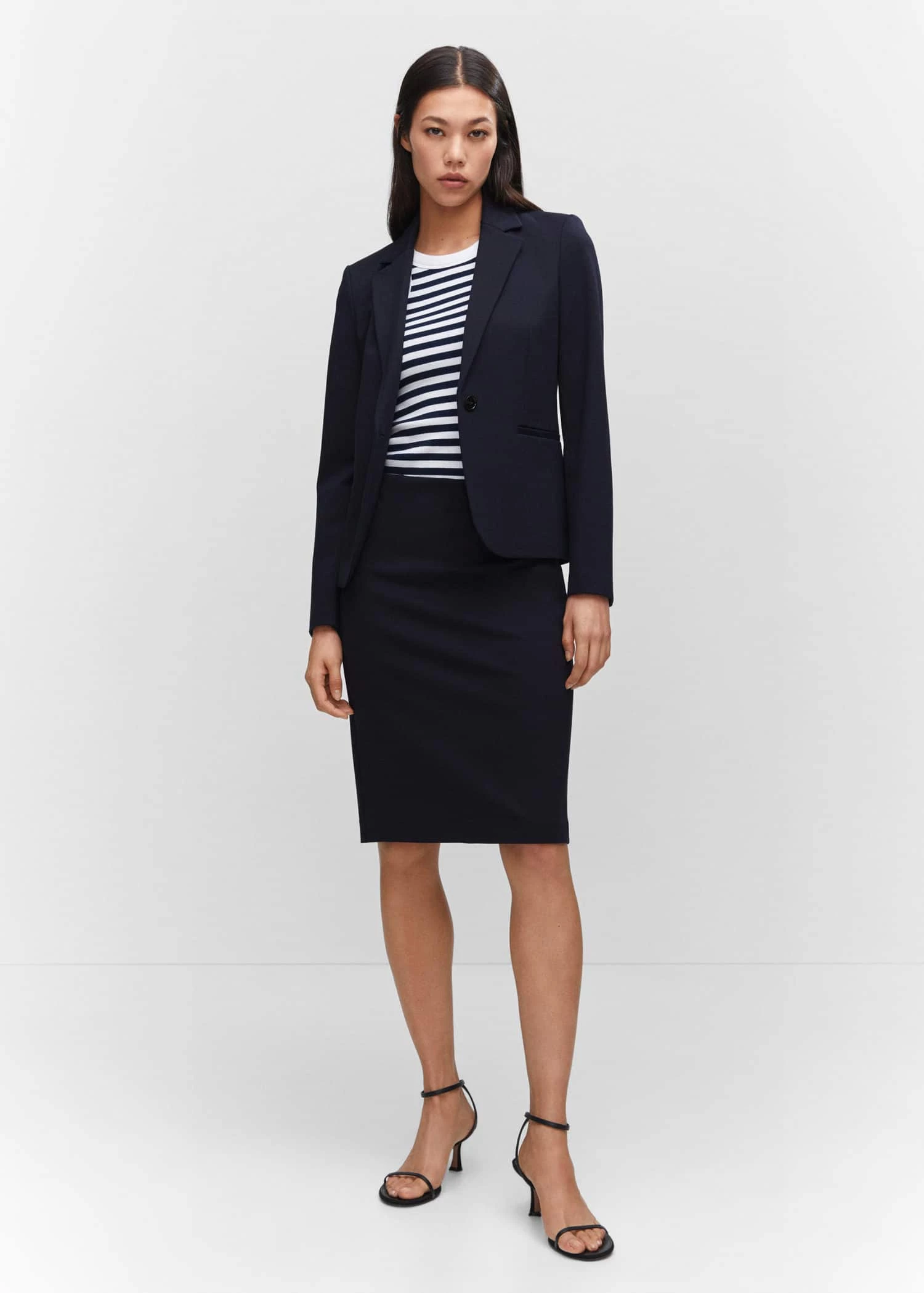 Jupe Crayon Fendue Maille Point De Rome 2 Jupe Crayon Fendue Maille Point De Rome – Image 2