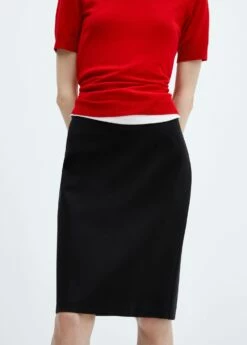 Jupe Crayon Fendue Maille Point De Rome 23 Jupe Crayon Fendue Maille Point De Rome -New Trendy Shop 57072885 99