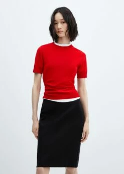 Jupe Crayon Fendue Maille Point De Rome 26 Jupe Crayon Fendue Maille Point De Rome -New Trendy Shop 57072885 99 D1