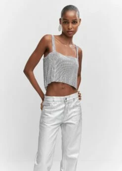 New Trendy Shop 11 Top Maille Filet Cristaux