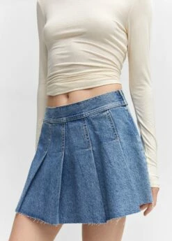 Minijupe En Jean Plissée -New Trendy Shop 57073808 TM D6