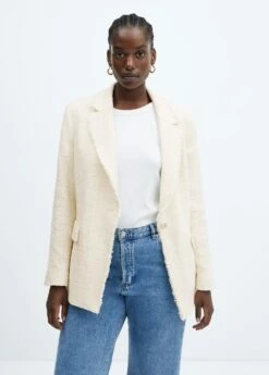 Veste Tweed Bouton Bijou 36 Veste Tweed Bouton Bijou -New Trendy Shop 57074430 05 D5