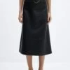Jupe Midi Ceinture Similicuir