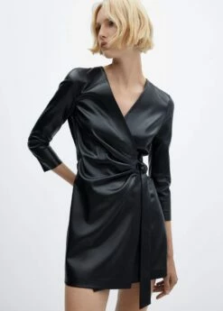 Robe Cache-cœur Similicuir