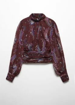 Blouse En Imprimé Cachemire Manches Bouffantes -New Trendy Shop 57077732 76 B