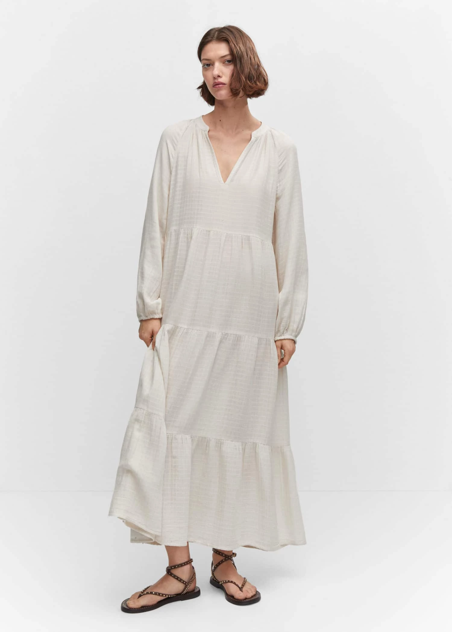 Robe Maxi Coton Col V 2 Robe Maxi Coton Col V – Image 2