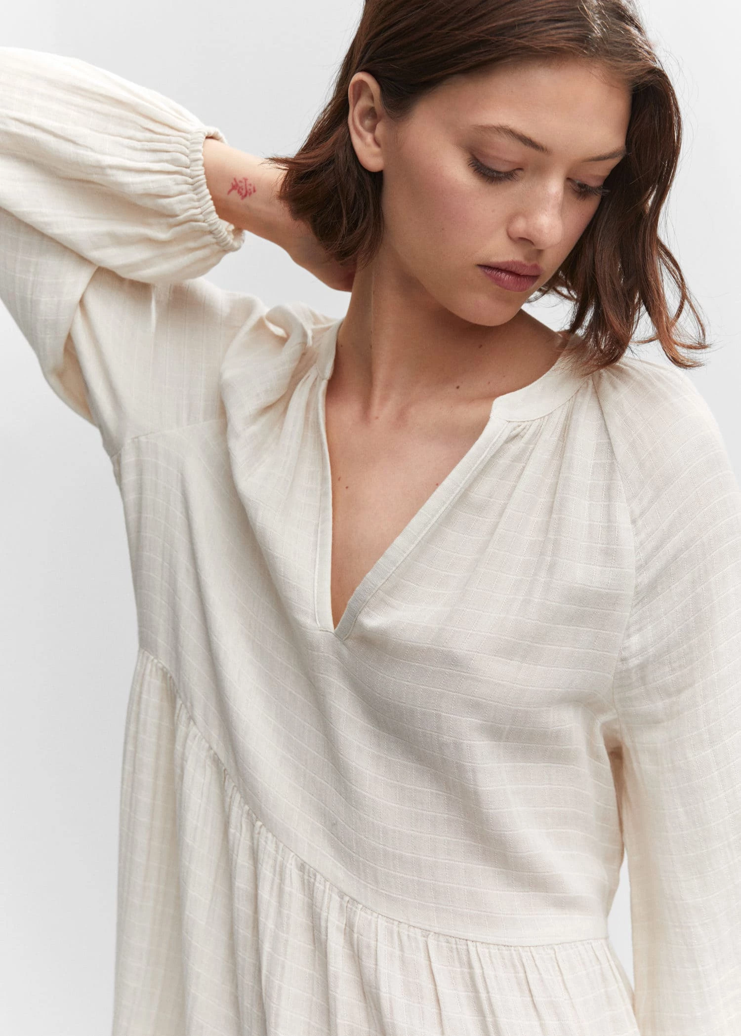 Robe Maxi Coton Col V 4 Robe Maxi Coton Col V – Image 4