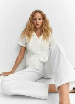 Chemise Lin Plissée -New Trendy Shop 57082896 02 D1