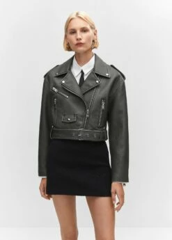 Blouson Biker Effet Usé