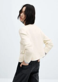 Veste En Tweed à Poches -New Trendy Shop 57083817 05 R